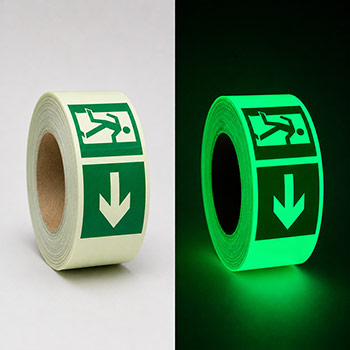 Эвакуационная фотолюминесцентная лента E03 50 мм, Стандарт 140, 45,7 пог. м